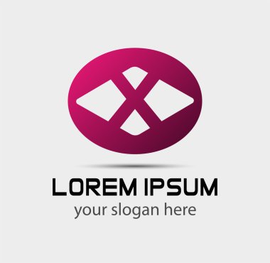 X harfi logo tasarım şablonu elementleri