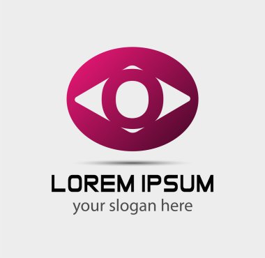 O harfi logo tasarım şablonu elementleri