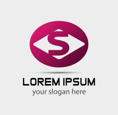 S harfi logo tasarım şablonu elementleri