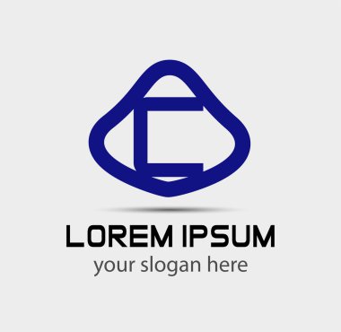 C harfi logo tasarım şablonu