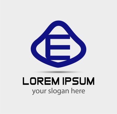 E mektup logo tasarım şablonu