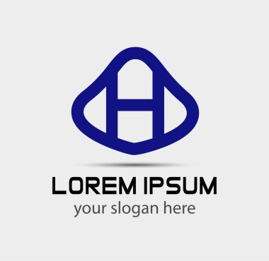 H harfi logo tasarım şablonu