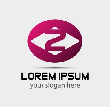 Sayı logo tasarımı. İki numaralı logosu