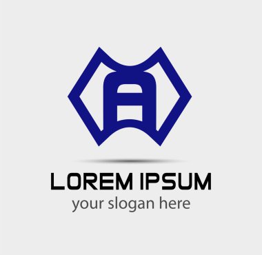 Harf A logo tasarım şablonu elementleri