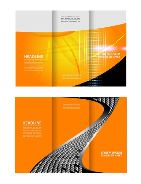 Üç katlı broşür ve Katalog vektör tasarım şablonu — Stok Vektör