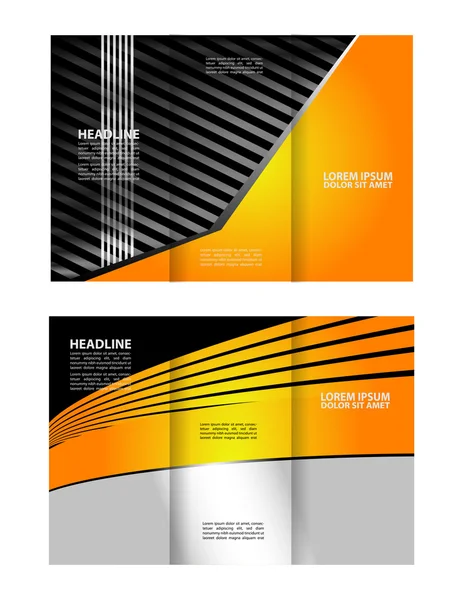 三つ折りパンフレットとカタログ ベクトルのデザイン テンプレート — ストックベクタ