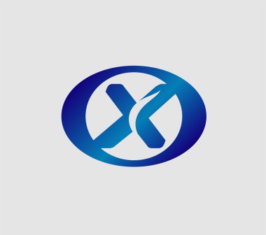 X harfi logo tasarım şablonu elementleri