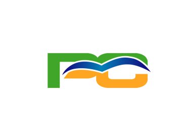 Mektup p ve c logo vektör