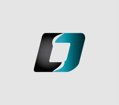 D harfi logo şablonu. Soyut simgesi