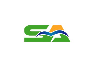 Sa mektup logo tasarım vektör çizim şablonu