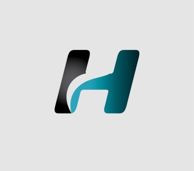 H harfi logo simgeleri tasarım şablonu öğeleri kümesi. Vektör işaretler topluluğu