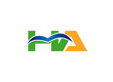 Ha logo. Ha logo simge tasarım şablon öğeleri