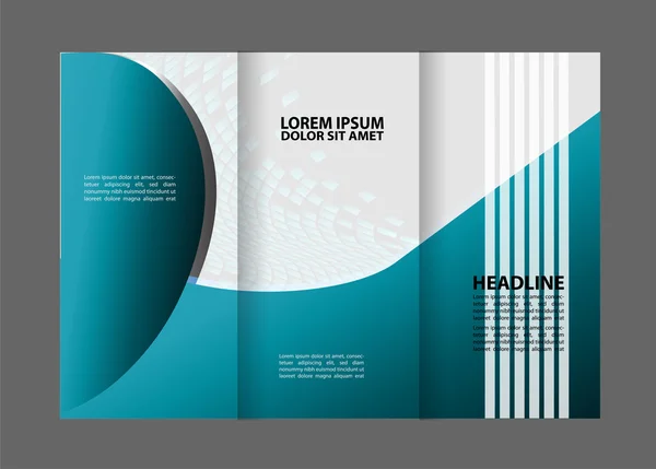 Dreifach-Broschürendesign im blauen Stil. Imagebroschüre, Titelvorlage — Stockvektor