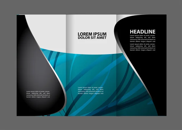 Dreifach-Broschürendesign im blauen Stil. Imagebroschüre, Titelvorlage — Stockvektor