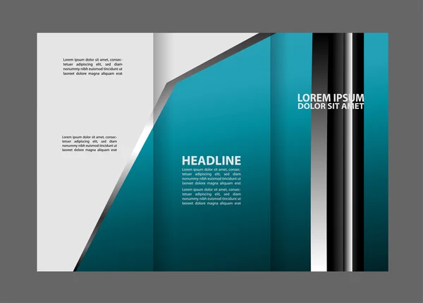 Business Theme Tri-fold Brochure Design and Catalog Vector Concept Template — Stock Vector
