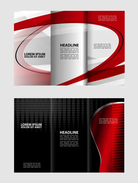 Modèle de concept vectoriel de conception et de catalogue de brochure triple — Image vectorielle