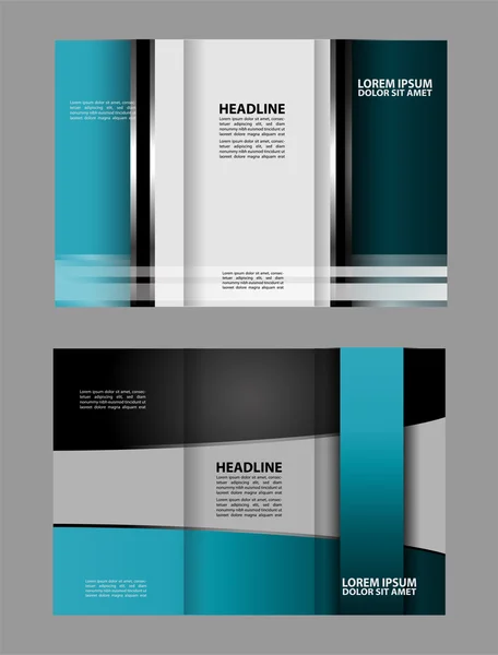 Business Theme Tri-fold Brochure Design and Catalog Vector Concept Template — Stock Vector