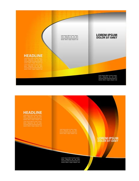 Vektör boş üç katlı broşür yazdırma şablonu tasarımı, panelli parlak broşür veya el ilanı — Stok Vektör