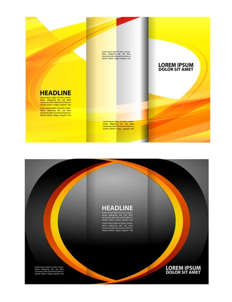 Vector Tom trippelvikt broschyr utskrift mallen design, trebladiga ljusa häfte eller flyer — Stock vektor