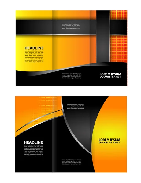 Vector vazio tri-fold brochura modelo de impressão design, triplo folheto brilhante ou folheto —  Vetores de Stock