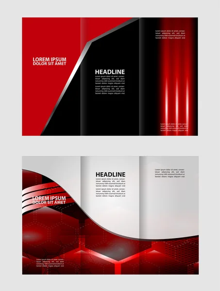 Dreifaches Broschüren-Design und Katalog-Vektor-Konzeptvorlage — Stockvektor