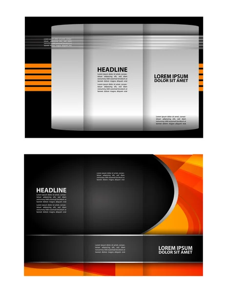 Gevouwen brochureontwerp en Vector Concept catalogussamenvoegingssjabloon — Stockvector