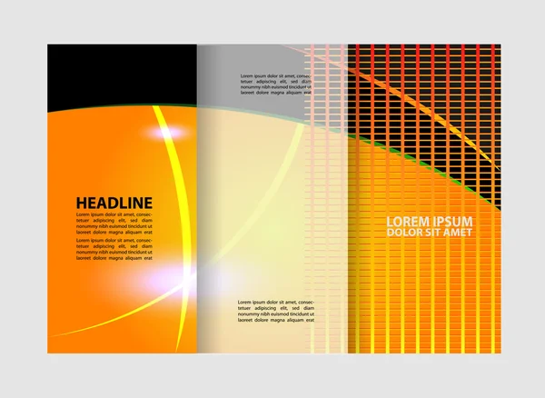 Modèle d'impression vectoriel de brochure triplée vide, livret lumineux triplé ou flyer — Image vectorielle