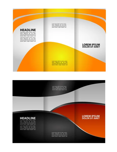 ベクトル三折りパンフレット デザイン。企業パンフレット、表紙のテンプレート — ストックベクタ