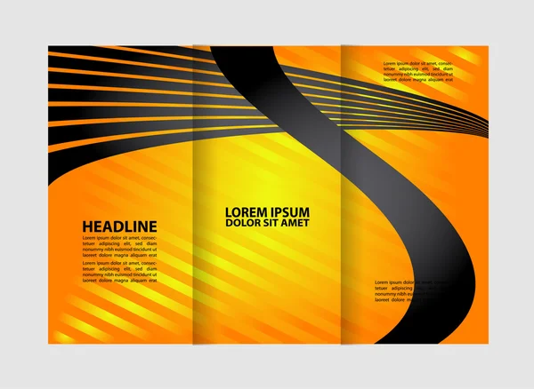 Vector Tri Fold Brochure Design. Corporate Leaflet, Cover Template — Stock Vector