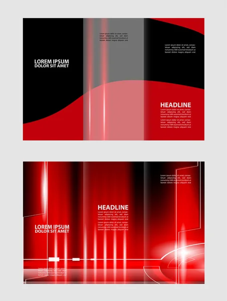 Vector empty tri-fold brochure print template design, trifold booklet or flyer — Stock Vector