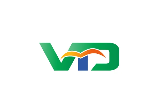 VD carta logotipo diseño vector ilustración plantilla — Vector de stock