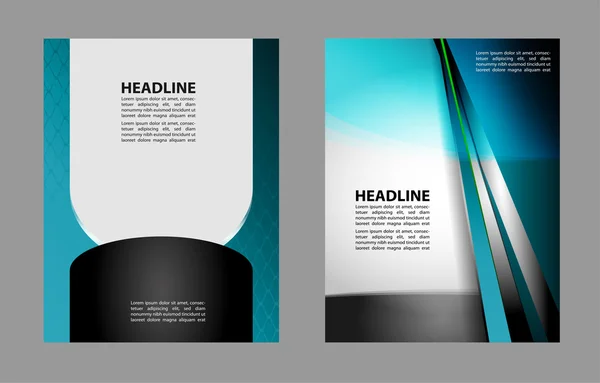 Fond abstrait bleu et orange avec vague - conception de brochure ou flyer — Image vectorielle