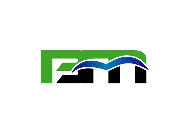 Логотип начальной монограммы ПМ — стоковый вектор
