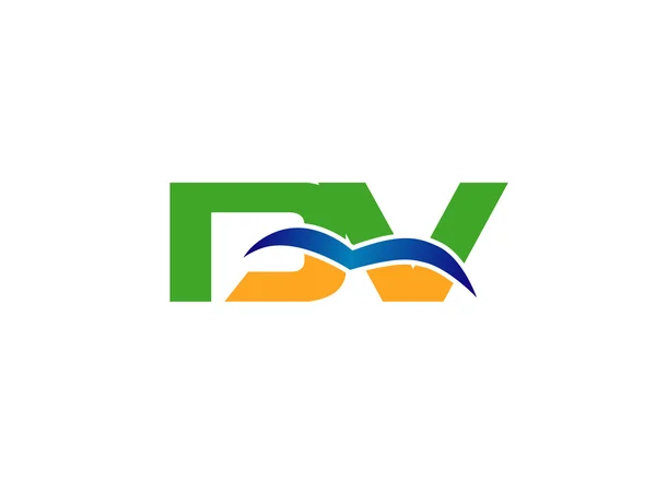 DV empresa vinculado logotipo carta — Vetor de Stock