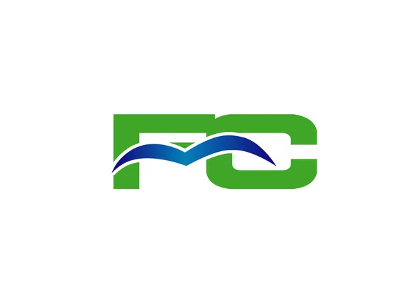 Logo de la letra vinculada empresa FC — Vector de stock