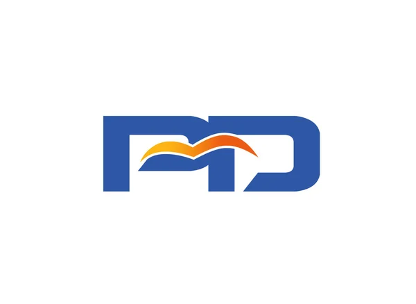 Elegante logotipo de letras P y D del alfabeto. Ilustración vectorial — Vector de stock