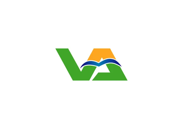 Logotipo de la letra del espacio negativo VA — Vector de stock