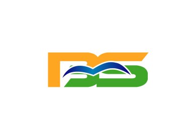 Zarif siyah ve altın alfabe B ve S harfi logosu. Vektör çizim