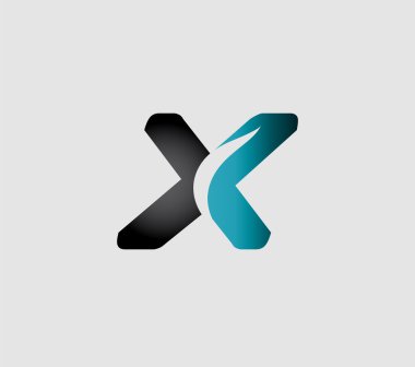 X harfi logo tasarım şablonu elementleri