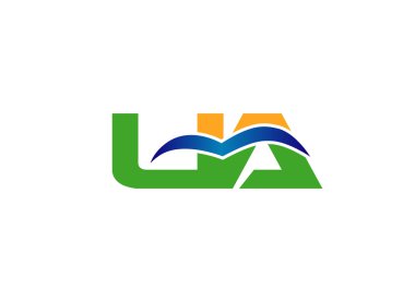 UA harf logo. Mektup sb logo simge tasarım şablonu öğeleri