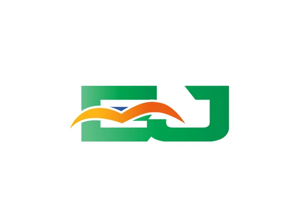 EJ Logo. Mektup e ve j logosu — Stok Vektör