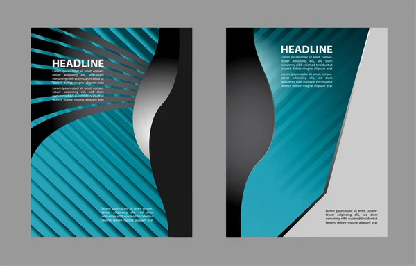 Astratto sfondo blu e arancione con onda - brochure design o volantino — Vettoriale Stock