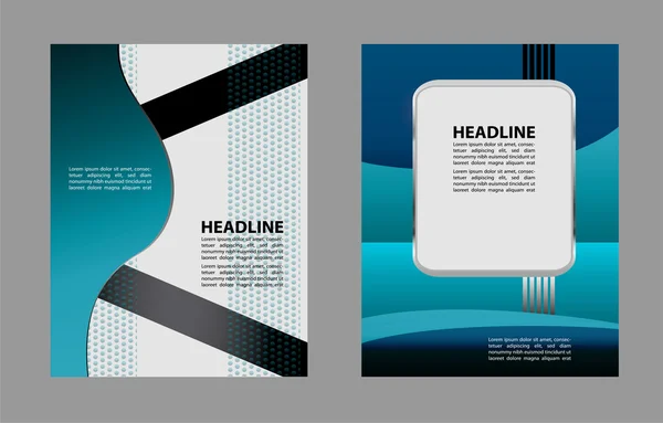 Plantilla de folleto de negocios profesional, folleto, diseño de portada o pancarta corporativa en color azul y blanco — Archivo Imágenes Vectoriales