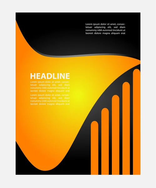 Revista ou brochura, design vetorial linhas de curva de onda lisa e círculos. Contexto abstrato. — Vetor de Stock