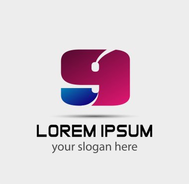 Logo 9 numaralı vektör tasarım şablonu