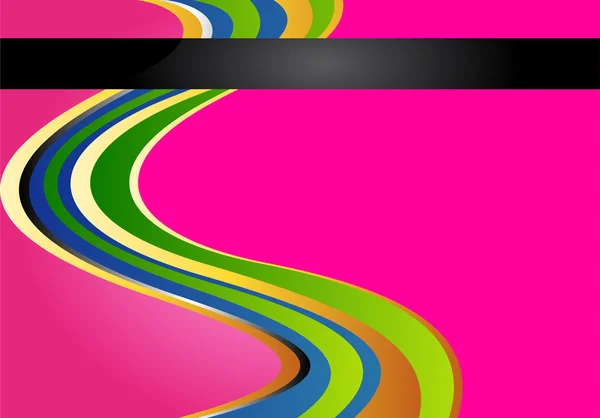 Ondas coloridas abstractas sobre un fondo rosa — Archivo Imágenes Vectoriales