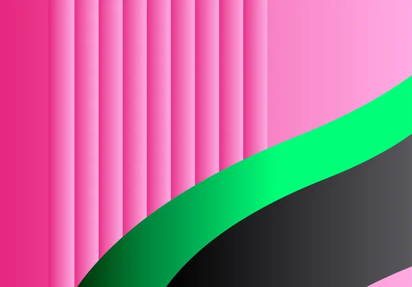 Ondas coloridas abstractas sobre un fondo rosa — Archivo Imágenes Vectoriales