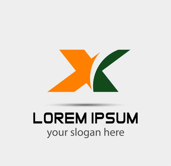 Letra X logotipo ícone design elementos de modelo. Sinal de cor vetorial — Vetor de Stock