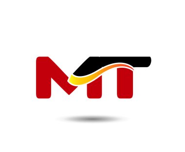 Zarif alfabe T ve M harfi logosu. Vektör çizim