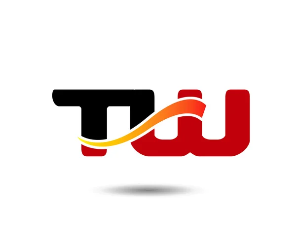 文字 T と W のロゴのテンプレート — ストックベクタ